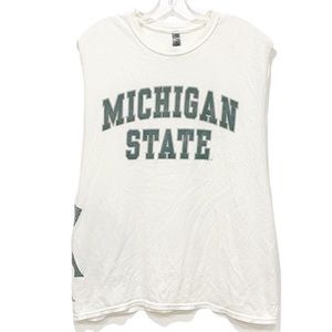 MICHIGAN STATE UNIVERSITY White Sleeveless TShirt Tank Dress